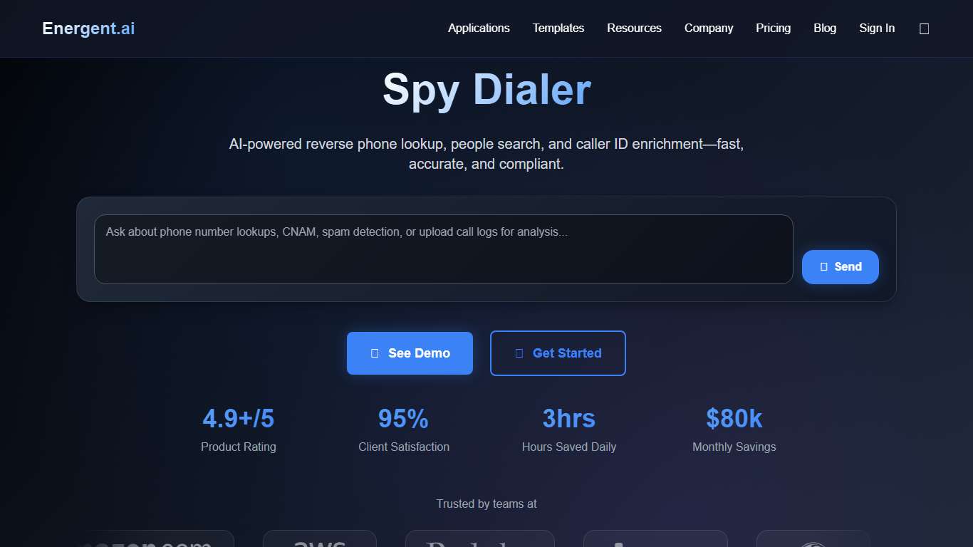 Spy Dialer | Energent.ai