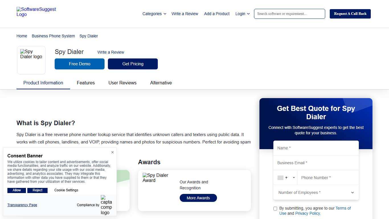 Spy Dialer - Pricing, Features, and Details in 2026