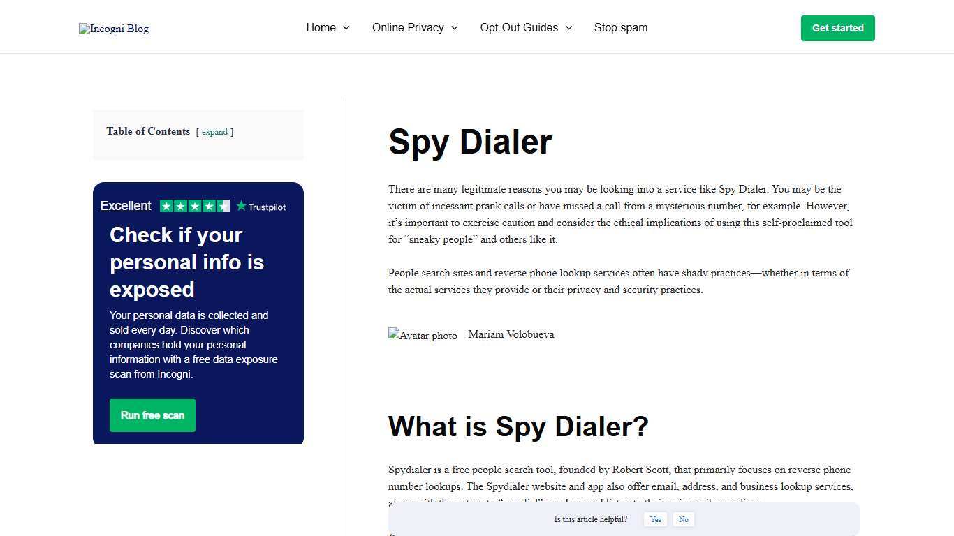 Spy Dialer [2026] | Incogni